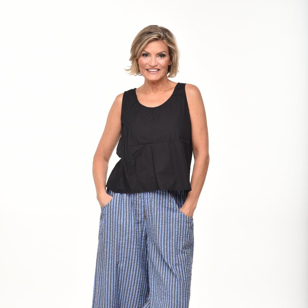 Tulip Clothing Tristen Black Cotton Tank Top Easy Fit
